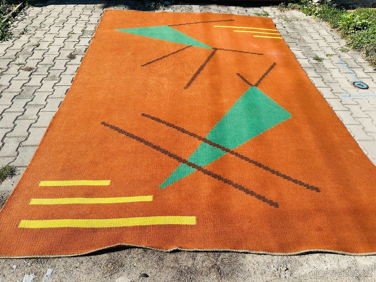 Kelim , kilim - Starý koberec 50-60 léta BRUSEL