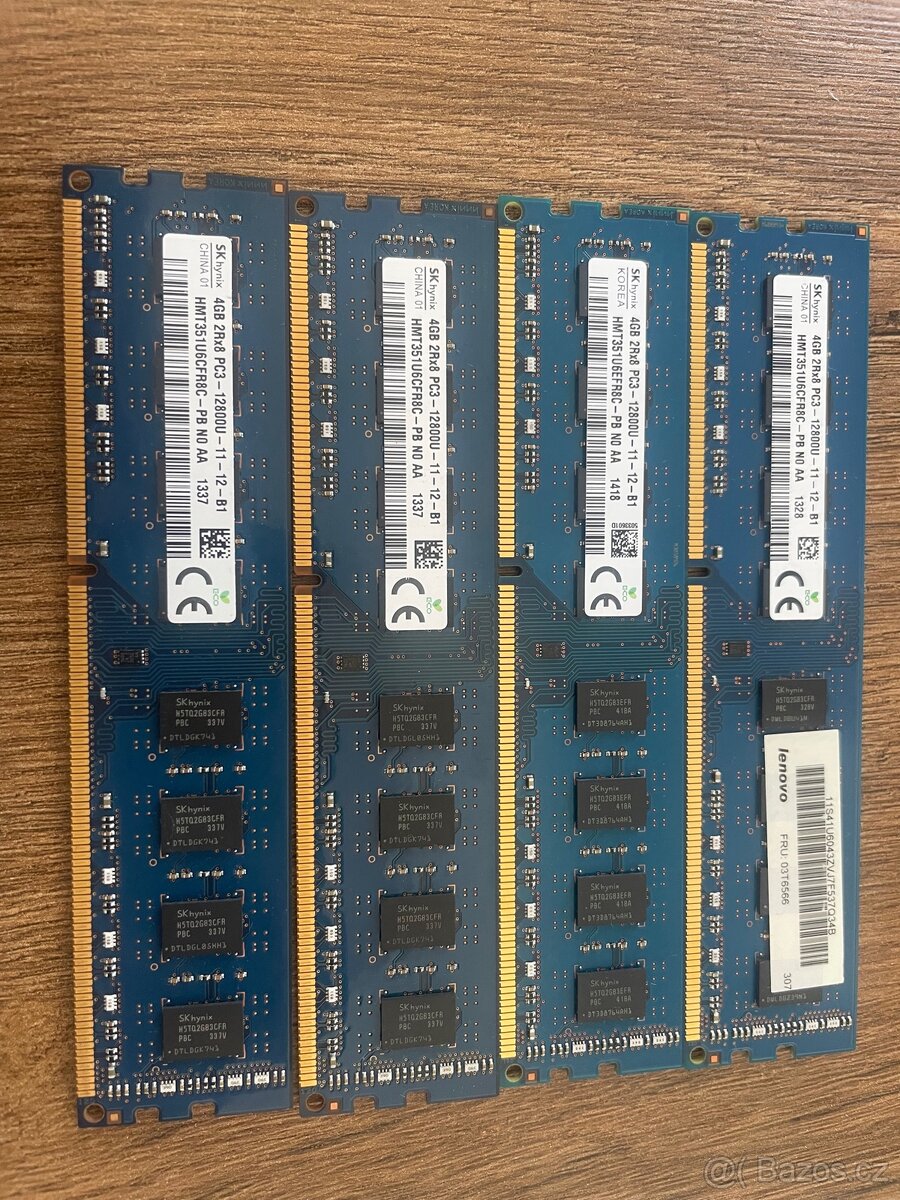 4x 4GB DDR3 RAM – 16GB celkem – SK Hynix