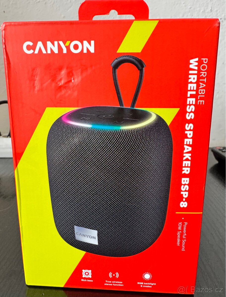 Prodám přenosný reproduktor Canyon BSP-8
