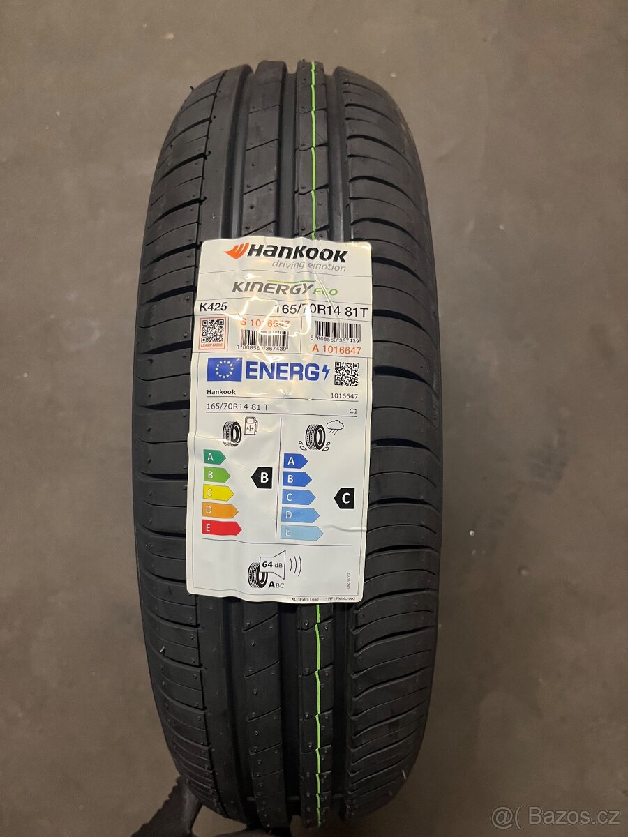 4ks NOVÉ LETNÍ PNEUMATIKY HANKOOK KINERGY 165/70/14 81T 165/
