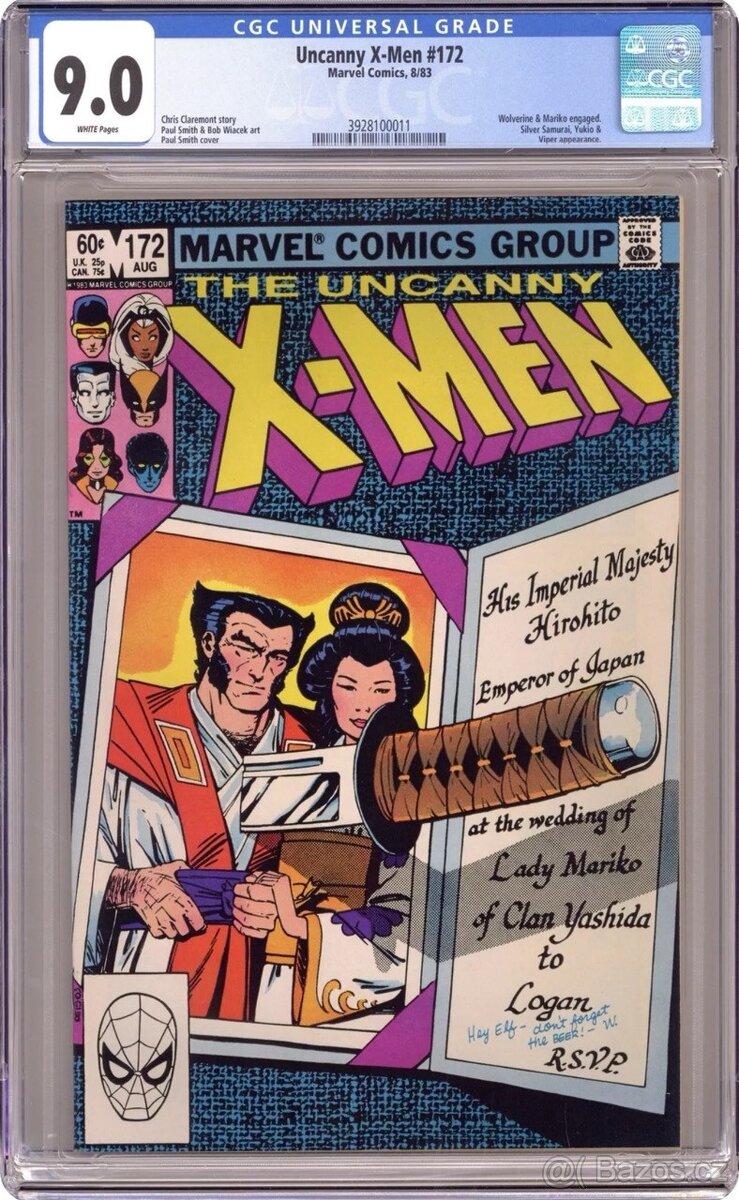 Komiks Uncanny X-Men 1983, #172D, CGC 9.0