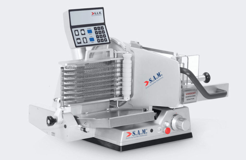 Profi poloautomatický nářezový stroj SAM Kuchler 308s PSH