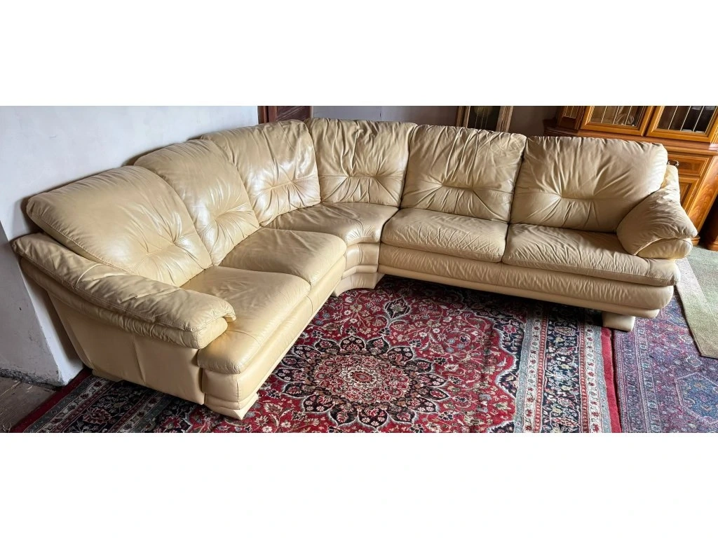 Rohová kožená sedací souprava,3245