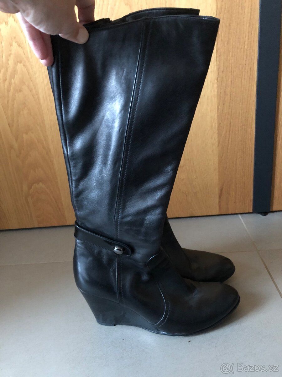 Celokožené jarní kozačky italské Ramalho