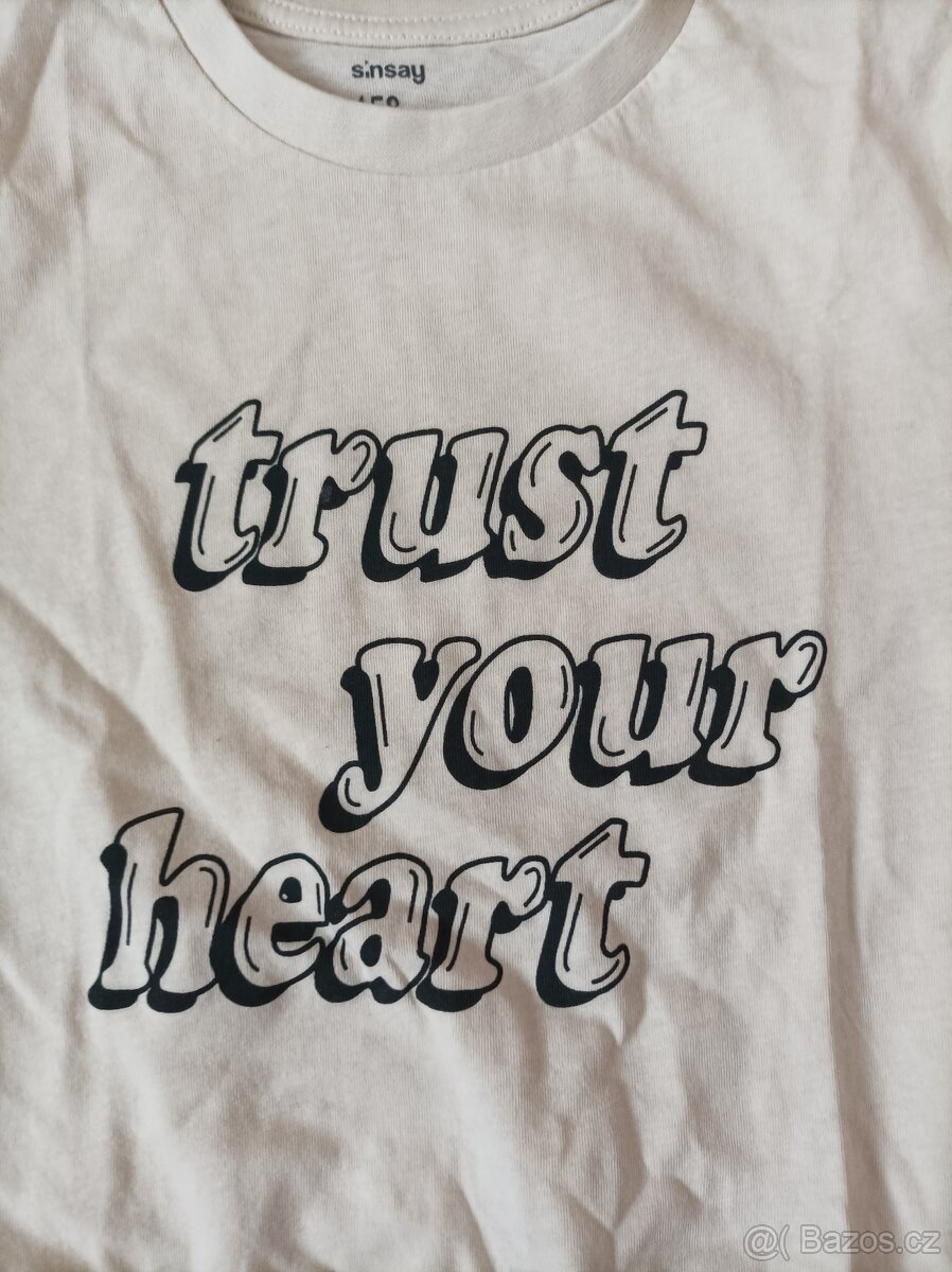 Dívčí tričko crop top SINSAY vel.158