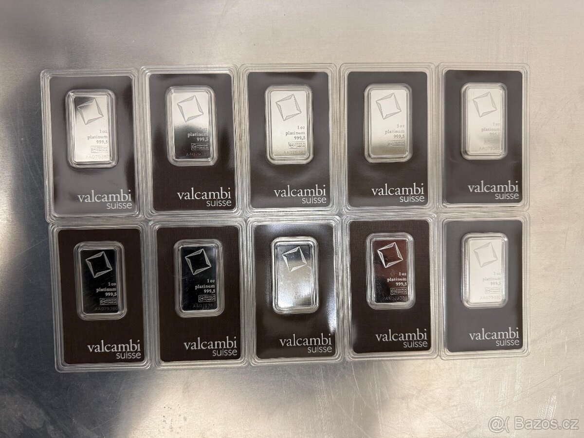 Platinový slitek Valcambi 1oz