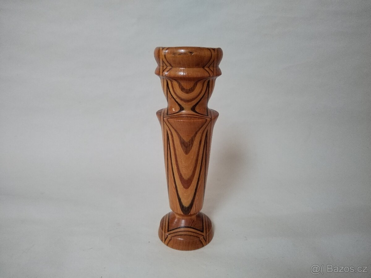 Retro dřevěná váza dekorativní 1
