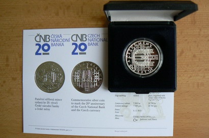 Pamětní mince 200Kč 2013 založení ČNB proof