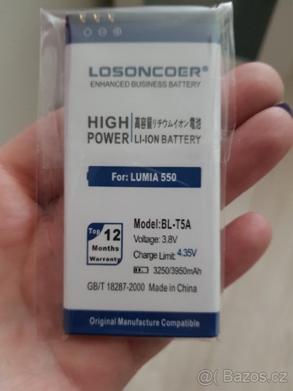 Nova baterie na Lumia 550