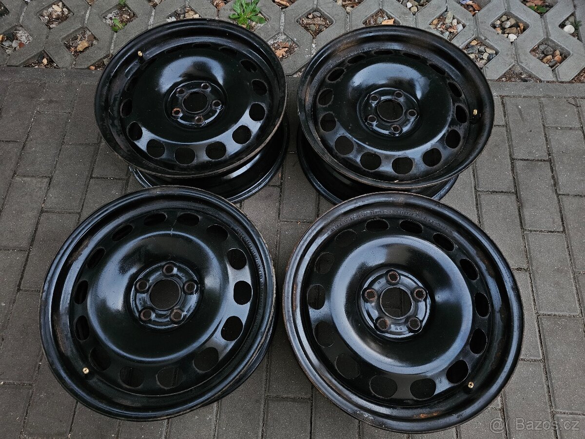 Plechové disky kola Škoda R16 5x100 Scala 6J ET40