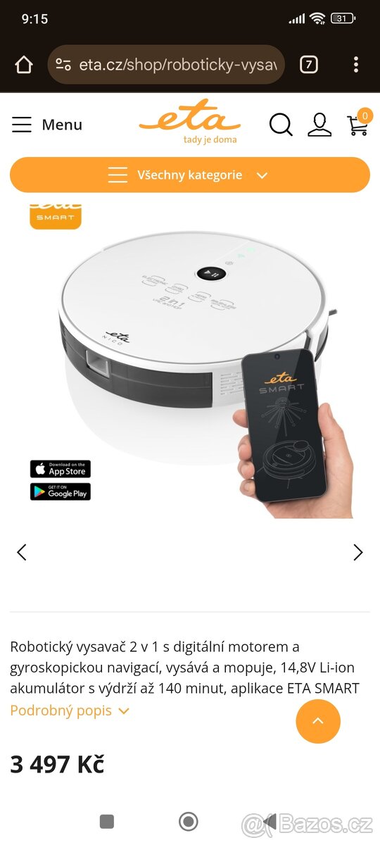 Robotický vysavač ETA Nico 2219 90000