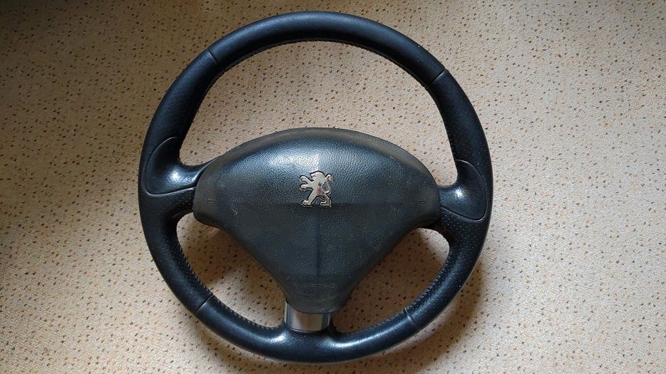 Peugeot 407 kožený volant s airbagem v top stavu