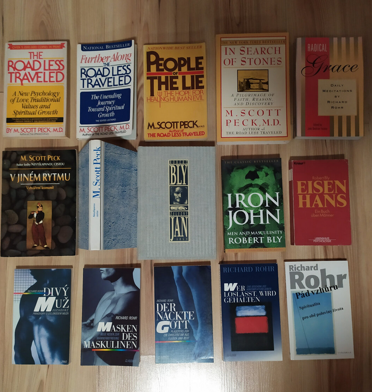 Prodám knihy - Scott Peck, Bly, Rohr