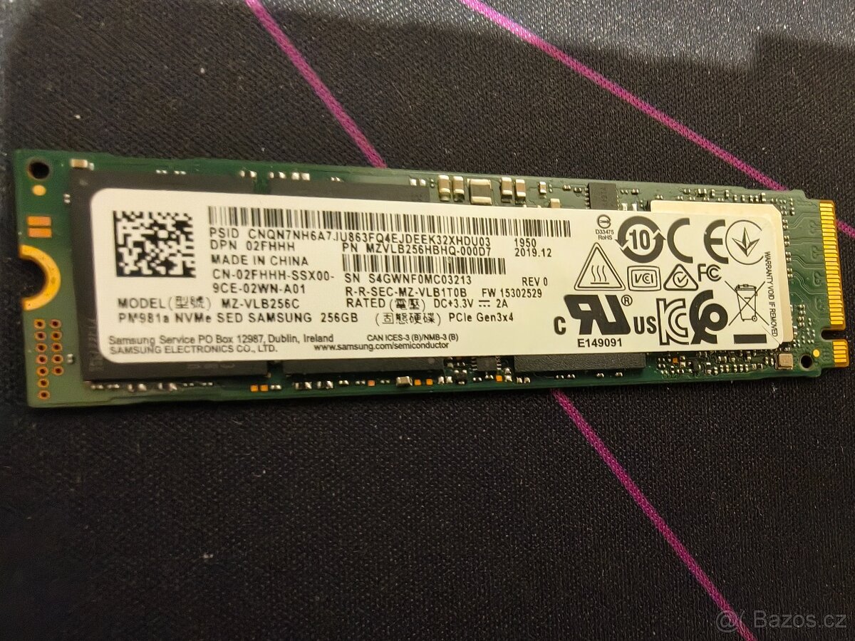 SSD NVMe Samsung 256 Gb