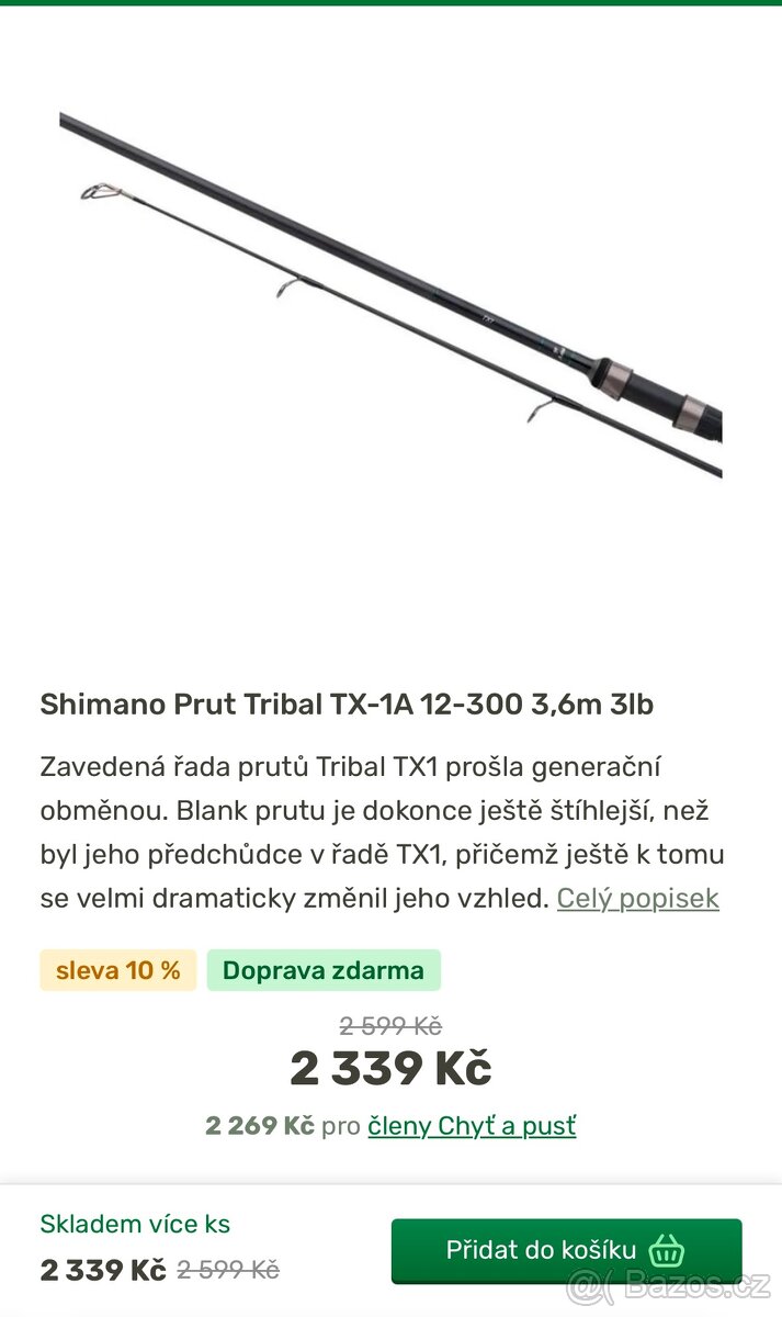 Rybářské pruty Shimano