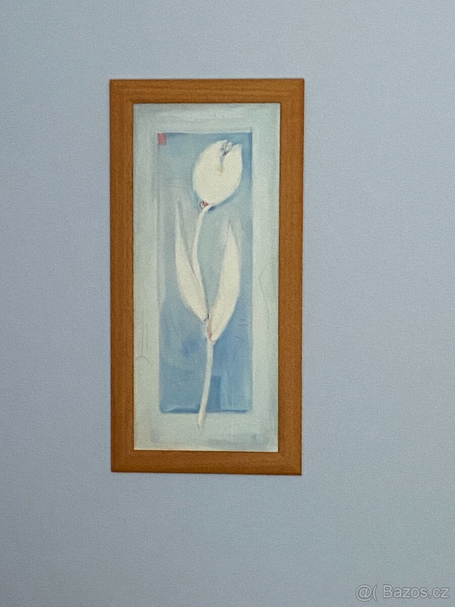 NÁDHERNÝ OBRAZ VE DŘEVĚNÉM RÁMU