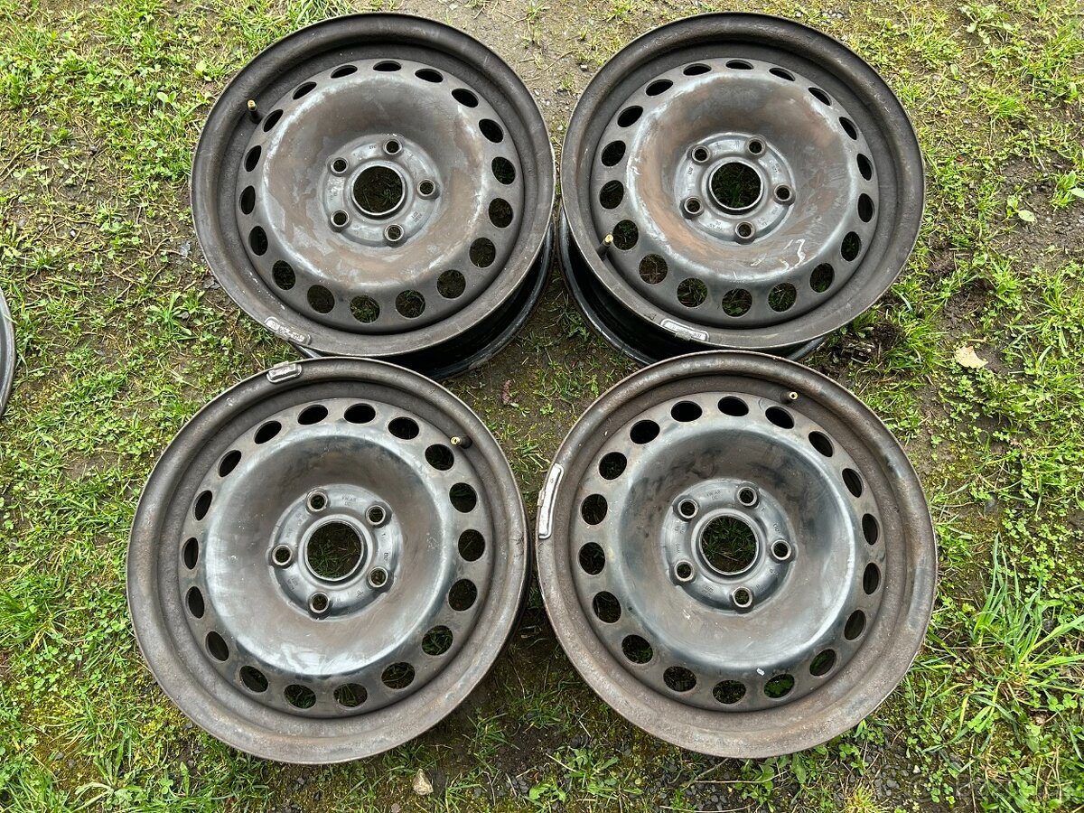 4 ks plechových disků VW, Škoda 15" 5x112 et47