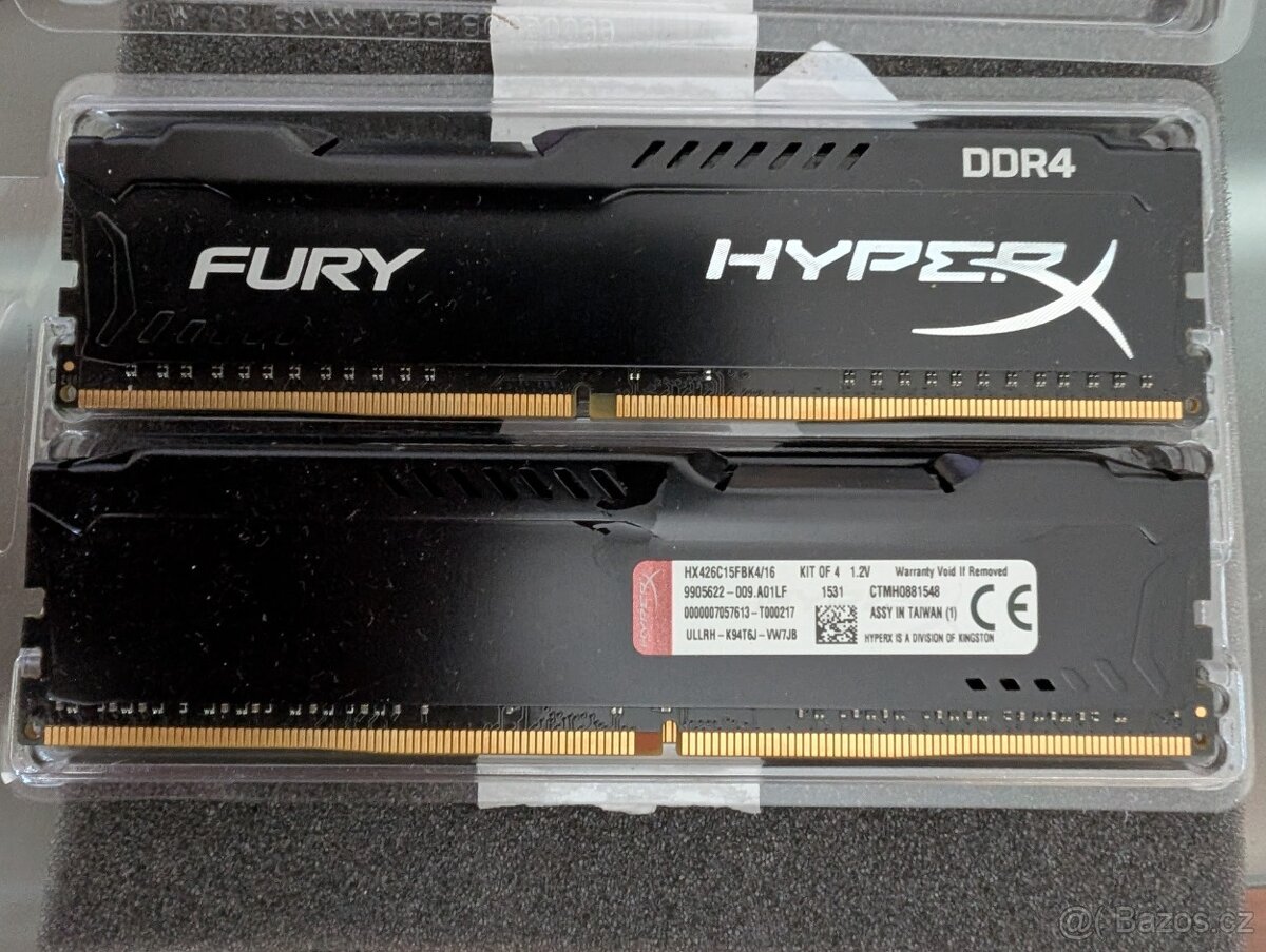 Kingston Fury Hyperx DDR4 16GB kit (4x4GB)