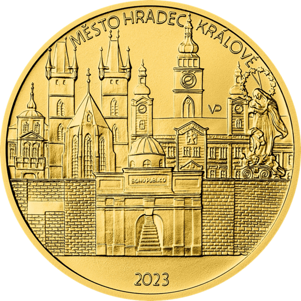 Zlatá mince 5000 Kč Hradec Králové, BK i PROOF