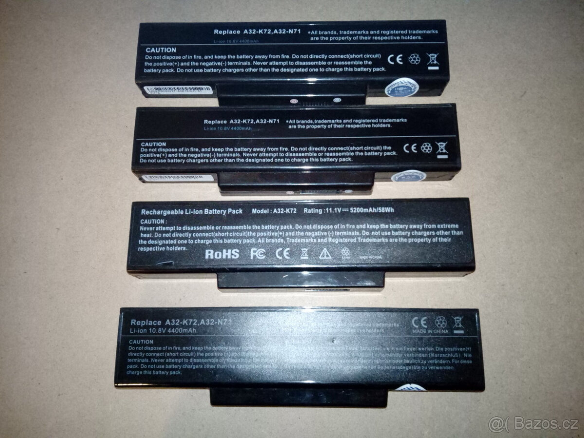 baterie A32-K72 pro notebooky Asus X72,K73,X77 a další (2h)