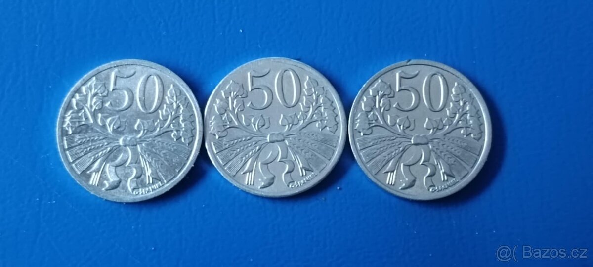 3x50 haléř 1951, 1952,1953 R
