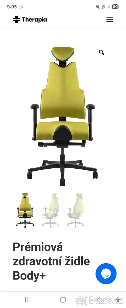 Zdravotní kancelářská židle Therapia Body+ XL