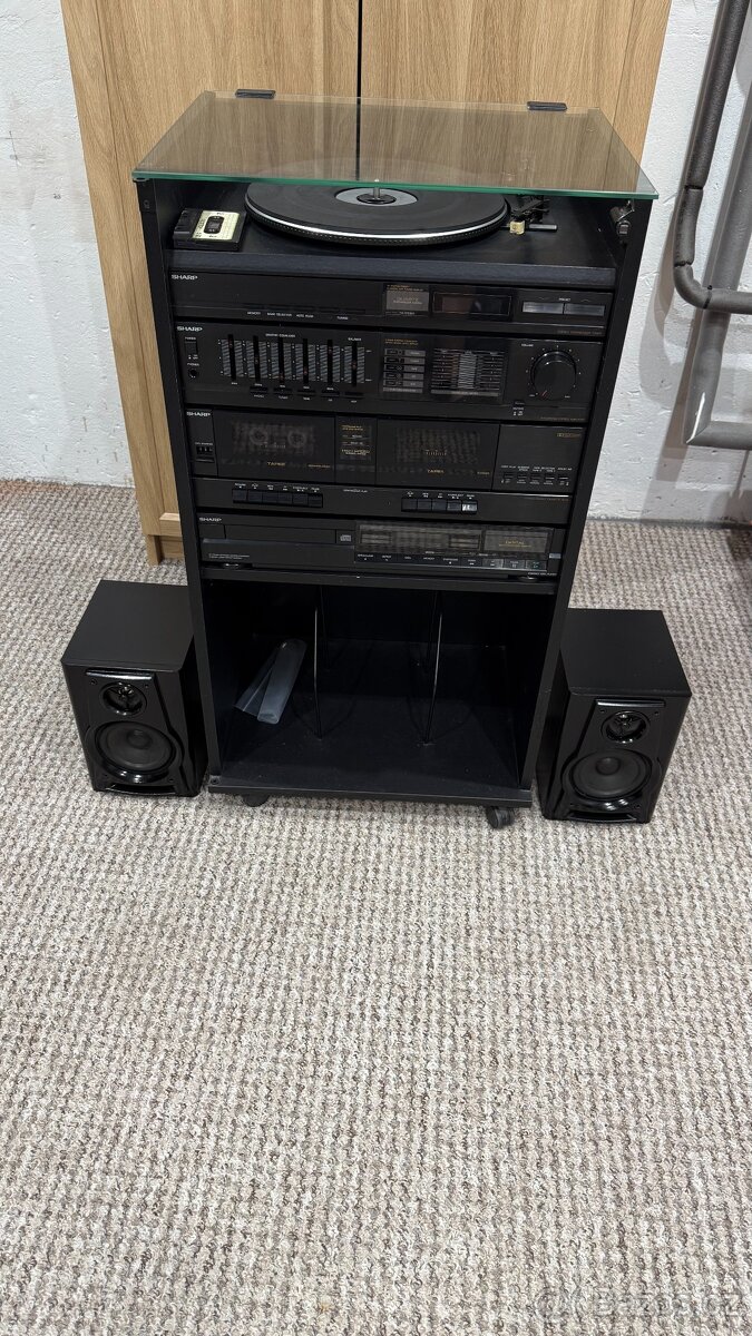 Věž SHARP W800H gramo, tape, CD, repro