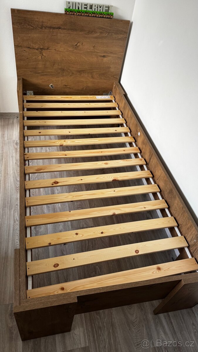Postelový rám VEDDE 90×200 divoký dub