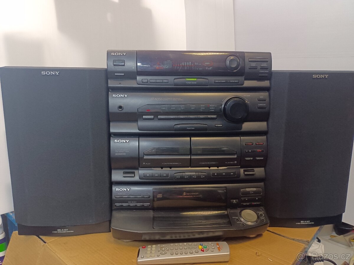 SONY věž HCD-N355 , pětidisk,rádio, double deck, zesilovač.