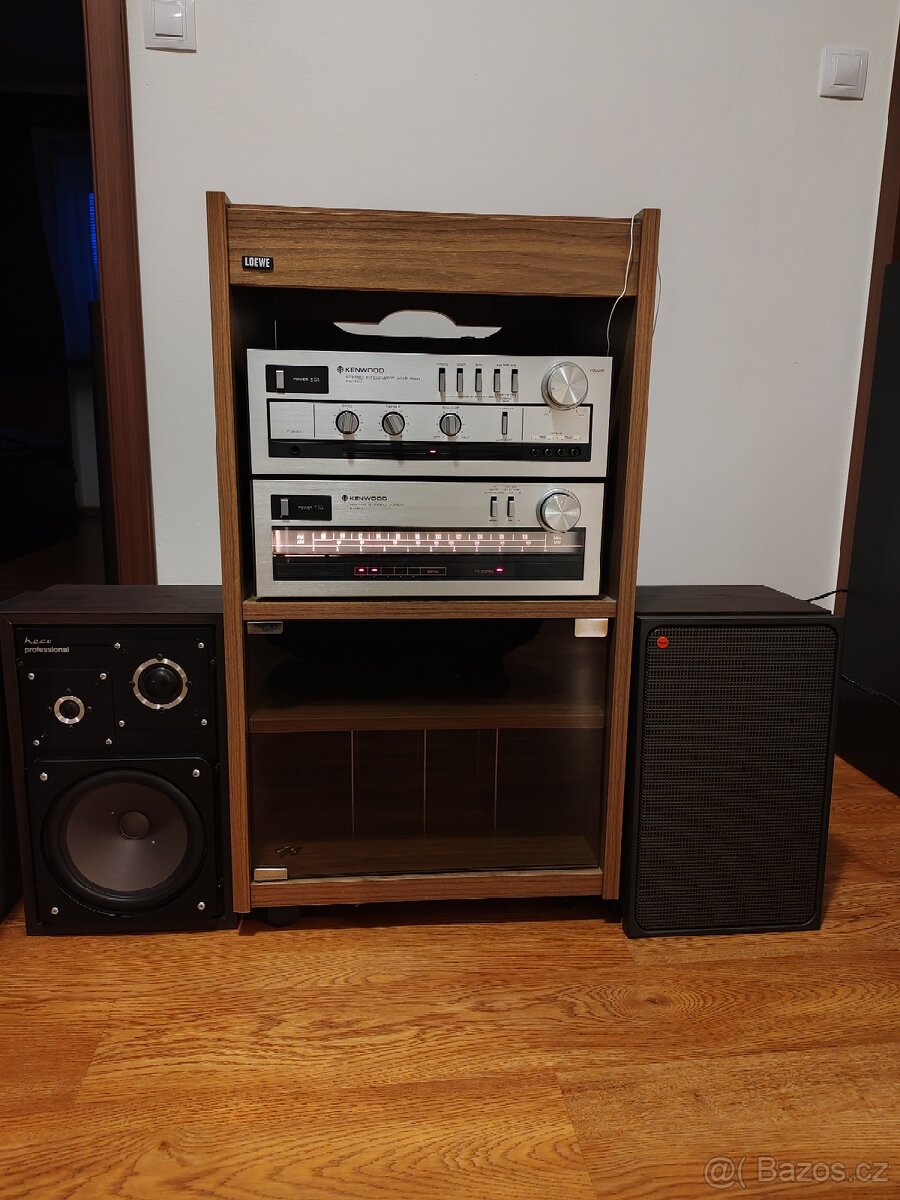 Loewe Hifi Rack, Kenwood zesik + tuner, reproduktory HECO