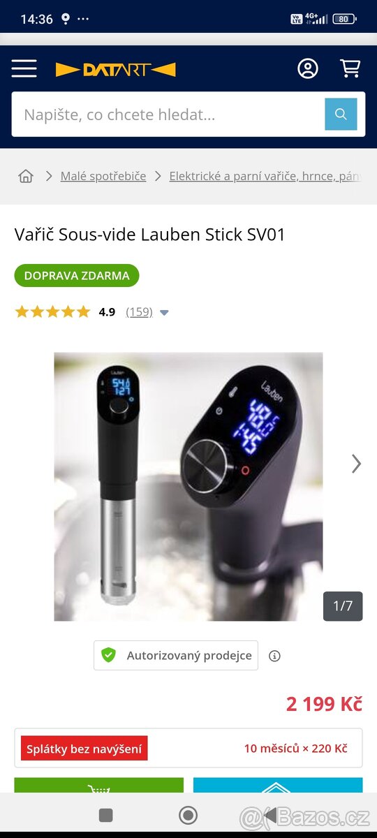 Vařič Lauben Sous Vide Stick SV01