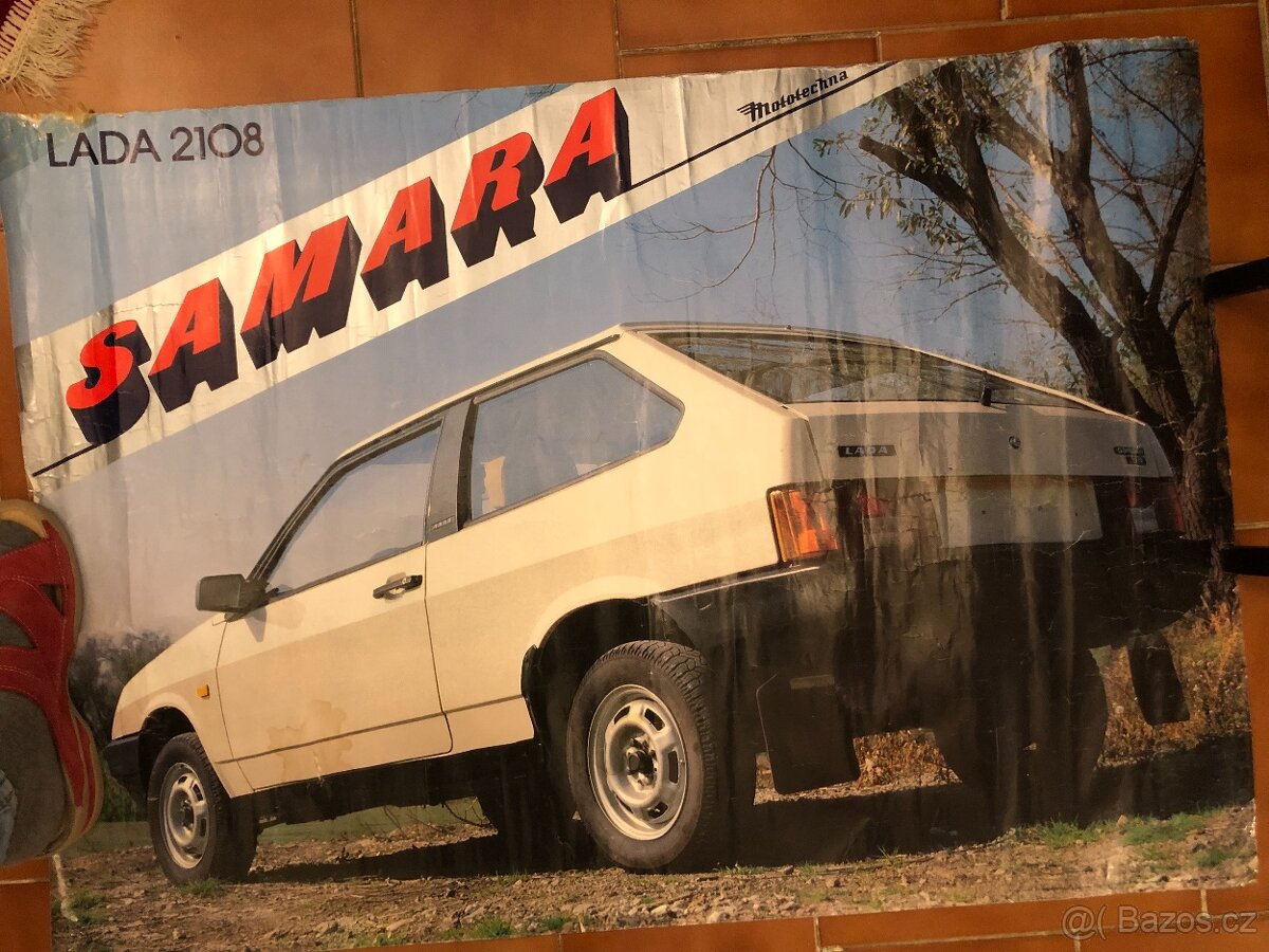 Starý velký plakát, Mototechna, Lada Samara.