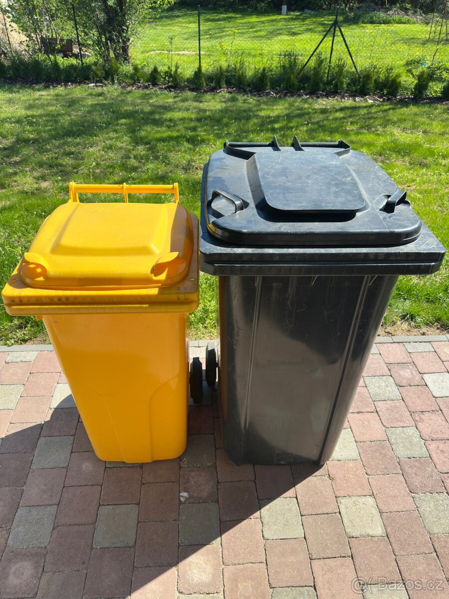 Popelnice žlutá 120l + černá 240l