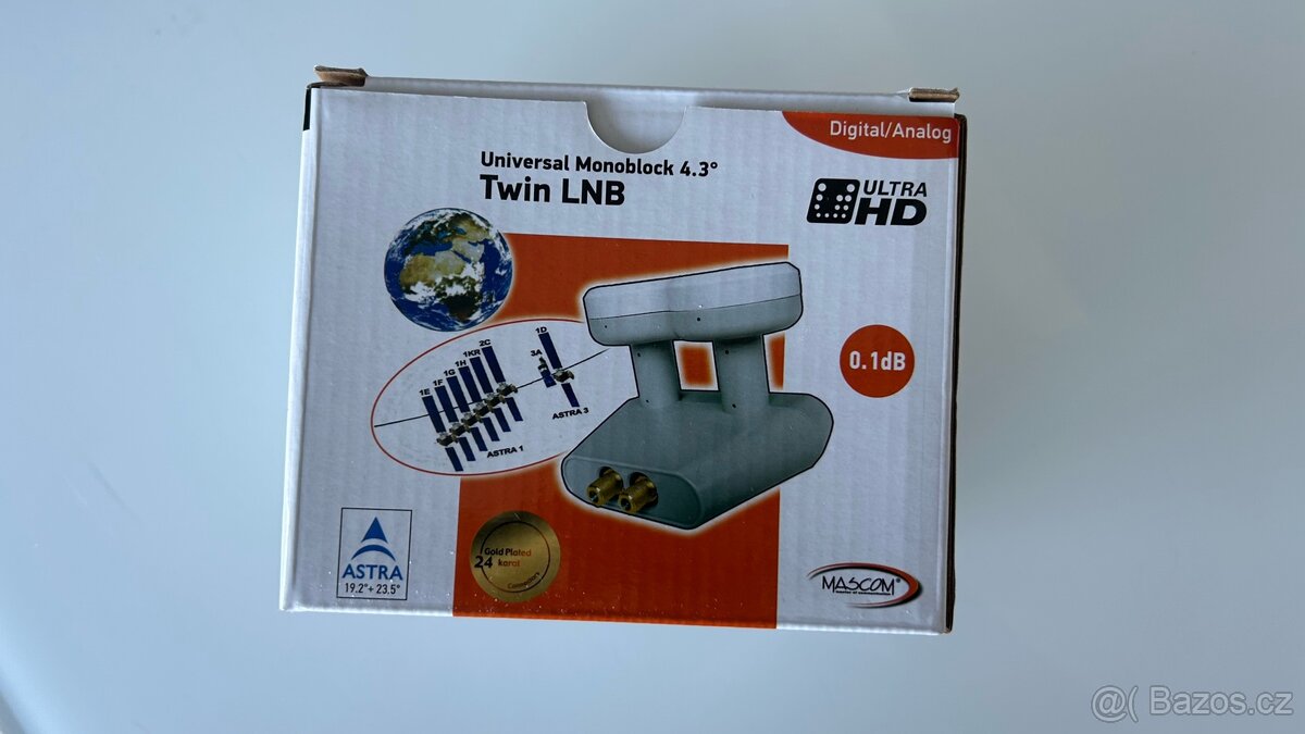 Mascom Universal Monoblock 4,3° Twin LNB MC M4-T01 UHD Gold