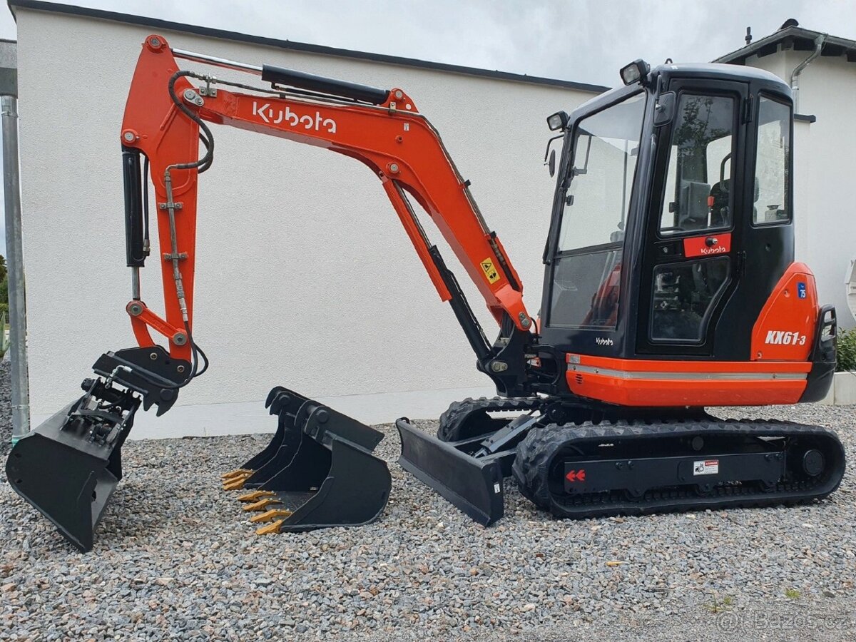 Prodám špičkový minibagr •Kubota•KX61-3•+3x lžíce/1226MTH