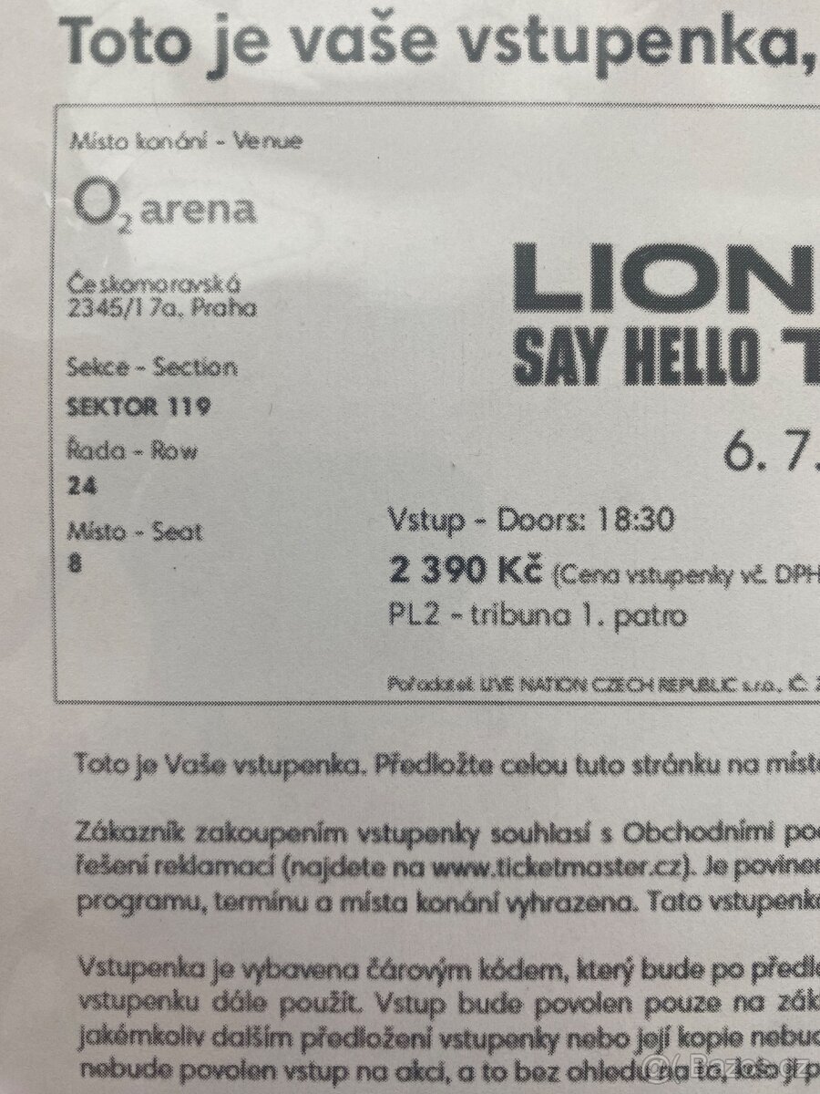 Vstepenka na Lionela Richie