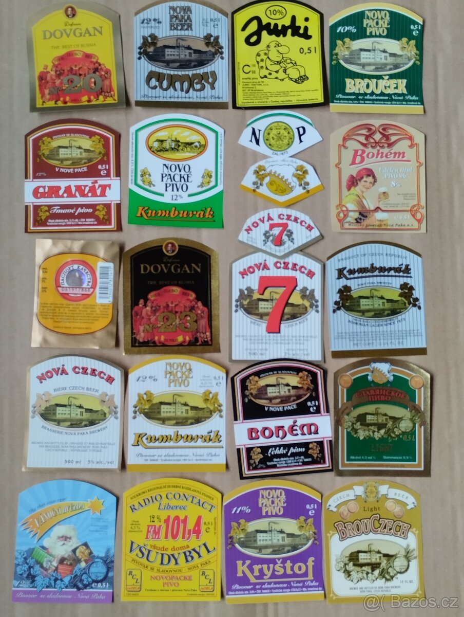 Prodám 53 kusů pivních etiket