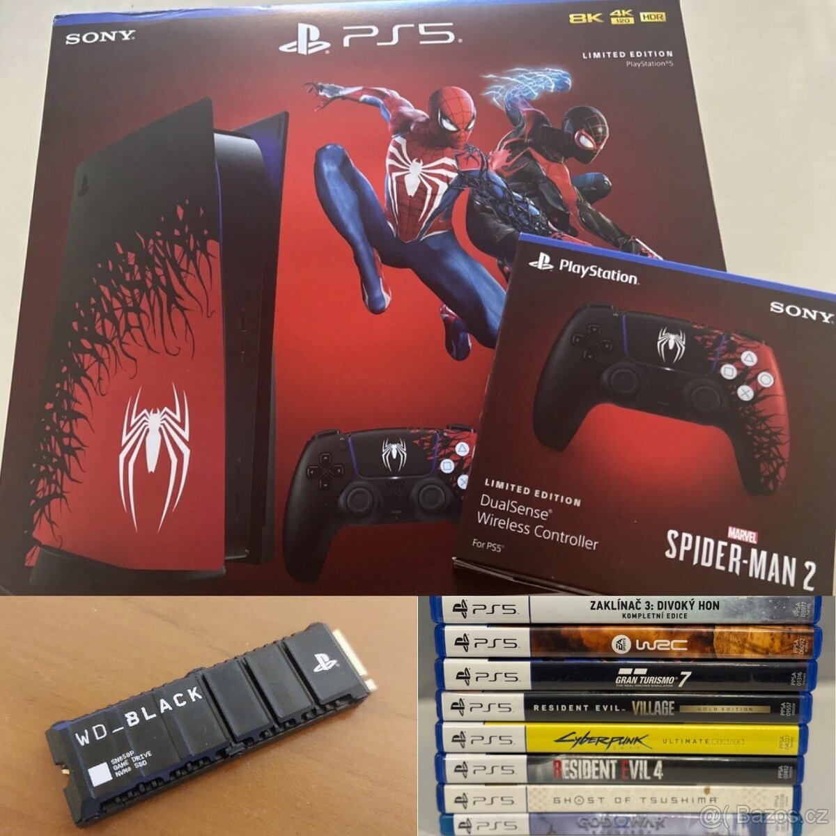 Playstation 5/PS5 + ovladač Spiderman + WD Black SN850P 2TB