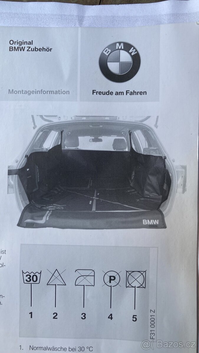 Bmw 5, X5, ochrana kufru pro psa.