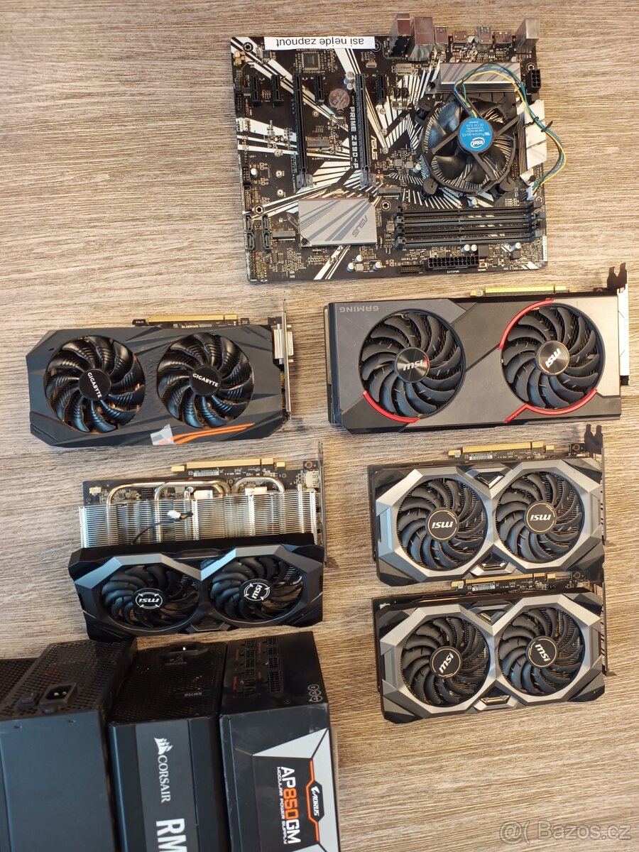 Mix PC Komponenty. GPU PSU MB. Nefunkční.