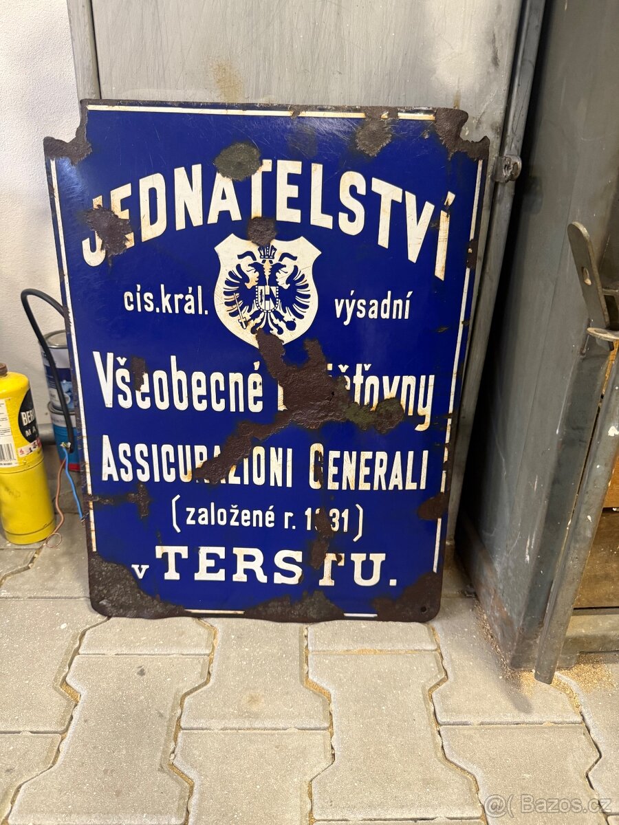 Stará cedule smalt