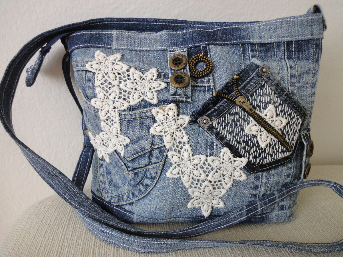 Malá džínová kabelka - 3 kusy/ORIGINÁL