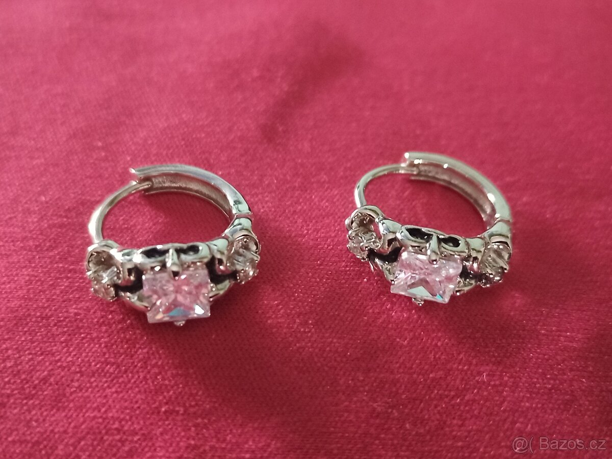 Náušnice chirurgická ocel s zirkony