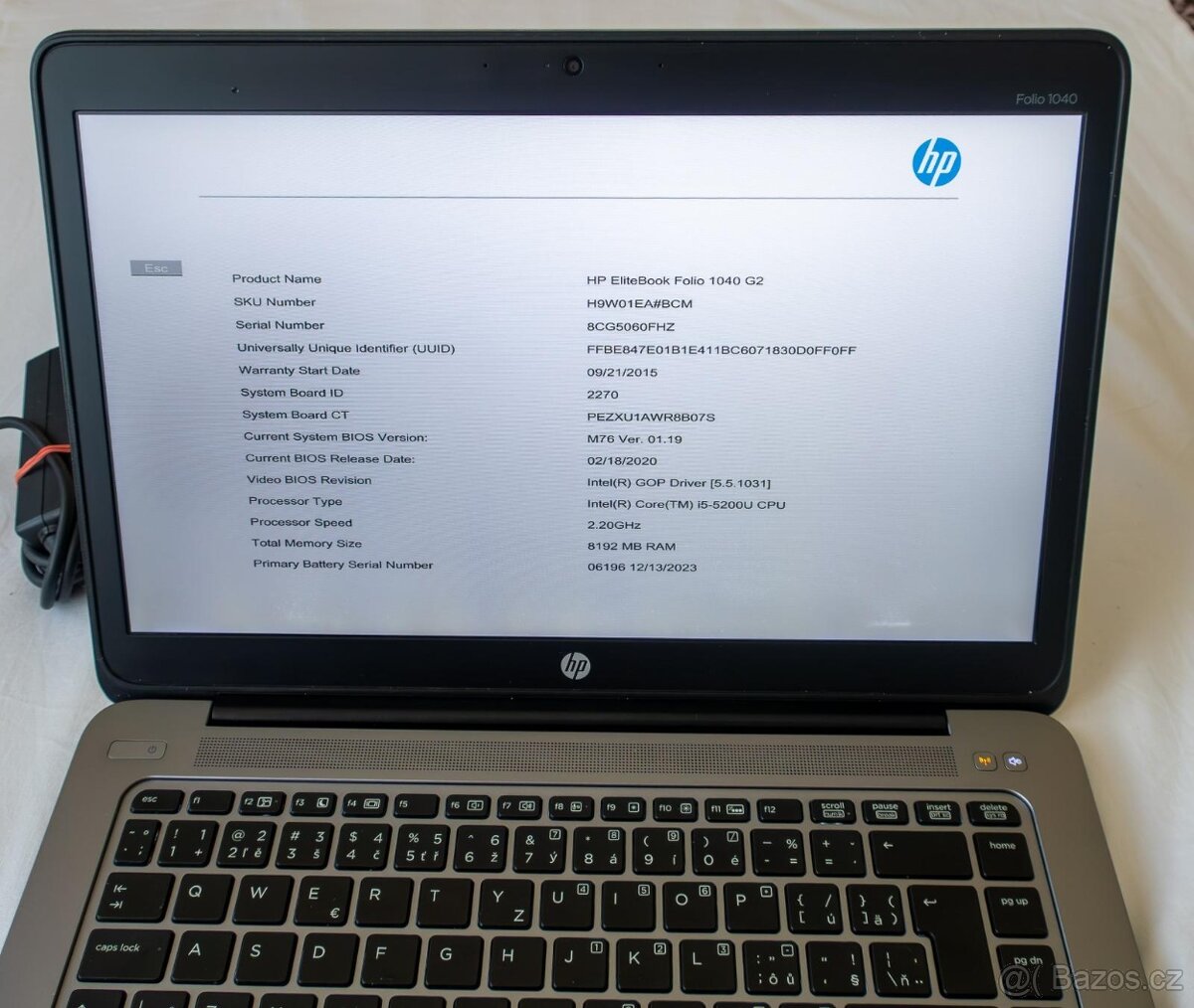 HP EliteBook Folio 1040 G2 -jako nový - nová baterie