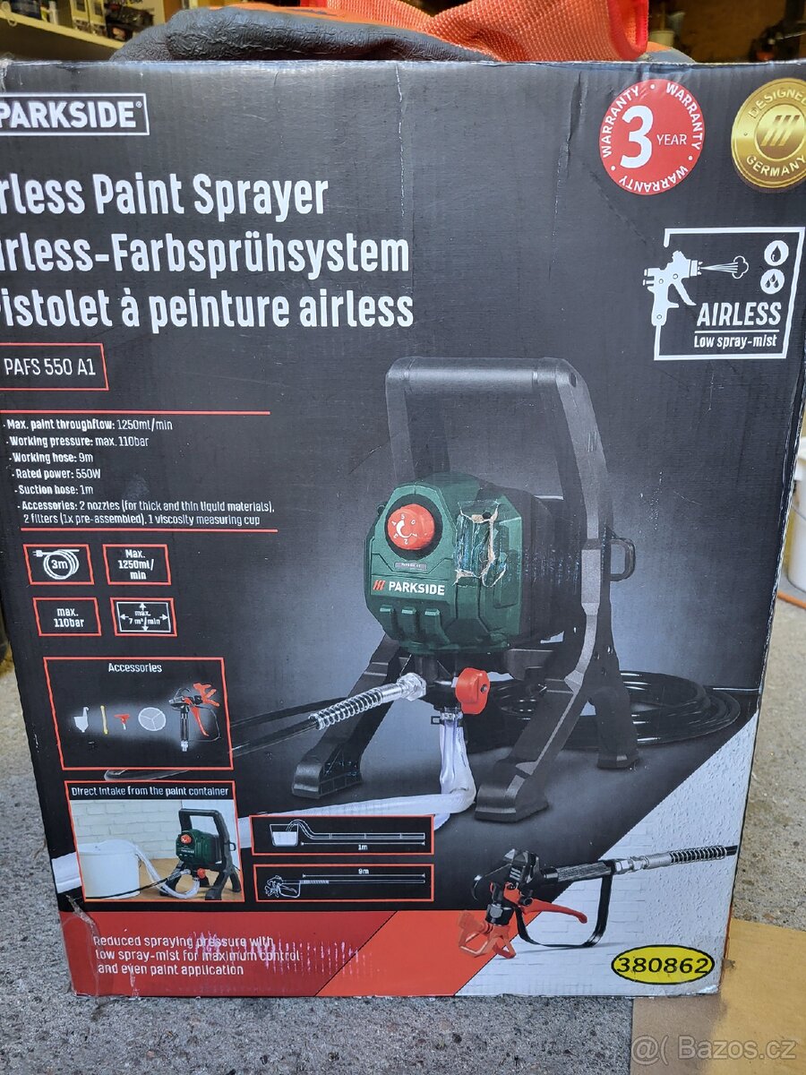 PARKSIDE PAFS 550 A1 stříkací zařízení, nepoužité