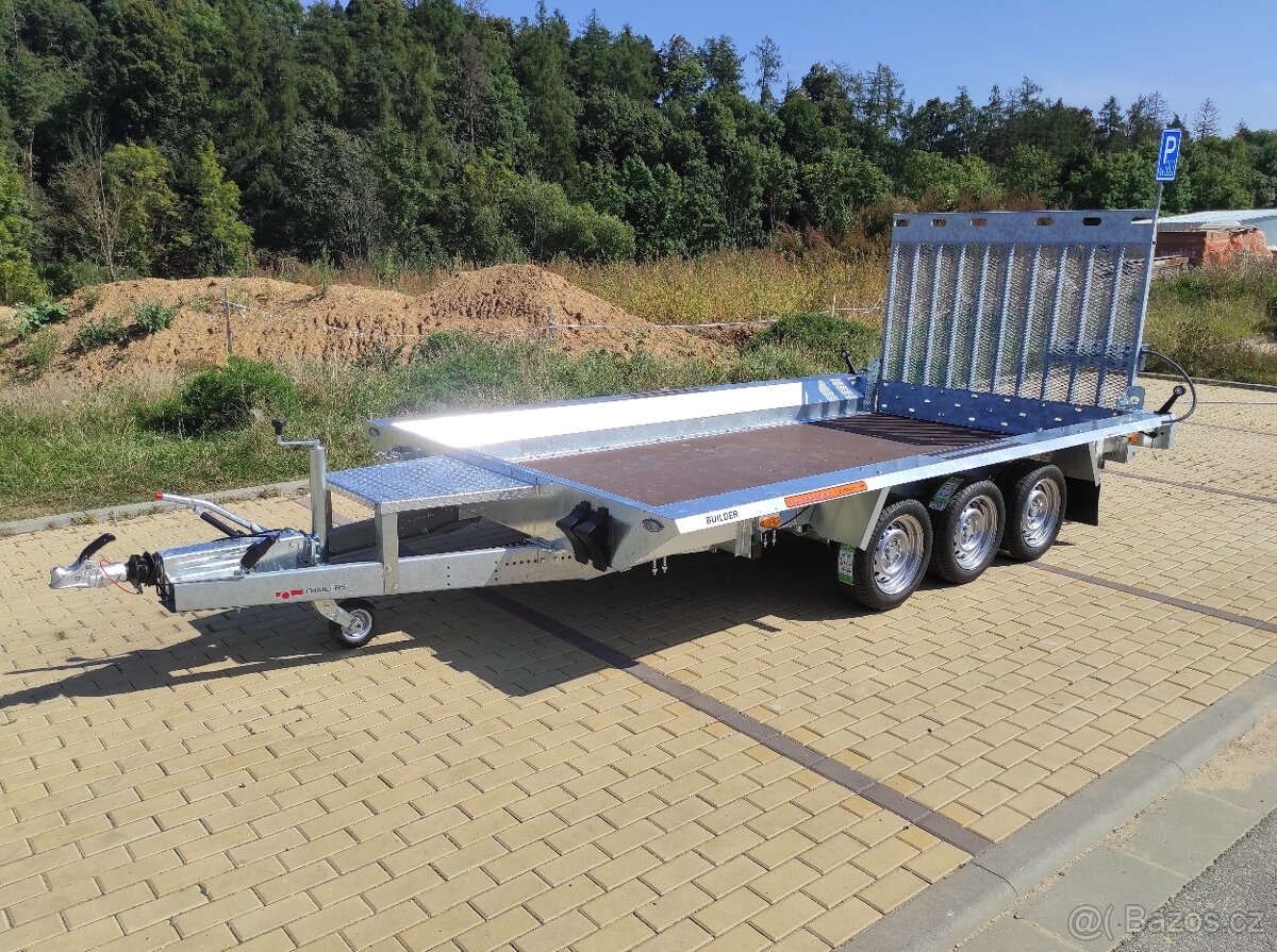 Vlek na minibagr, 395x180cm, 3500kg - 3x1350kg, rampa