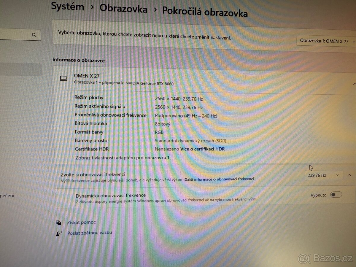 Herní monitor HP OMEN X 27” 240hz