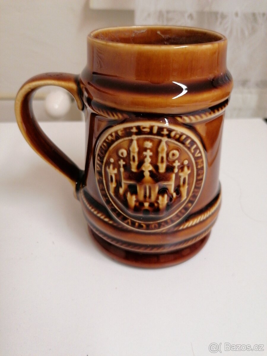 KERAMICKÝ DŽBÁNEK - PIVNÍ KORBEL-THORGAU 1973, 0,5L 350,-KČ