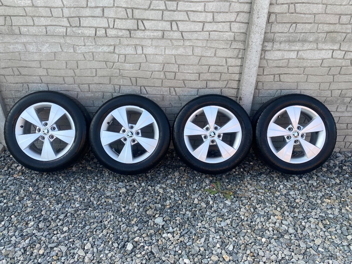 ALU kola VELORUM 5x112, Škoda Octavia 3, 205/55 R16 - letní.