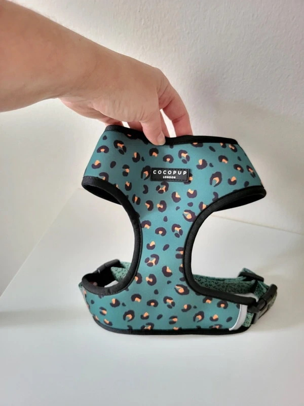 Khaki Leopard upravitelne psí designové kšíry vel M